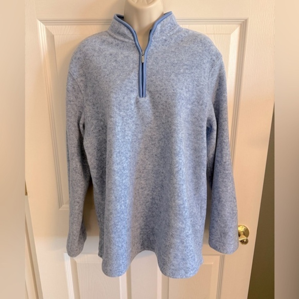 Catalina Women's Heathered Blue Zip-Up Fleece Pullover Jacket.
